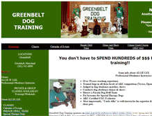 Tablet Screenshot of greenbeltdogtraining.com